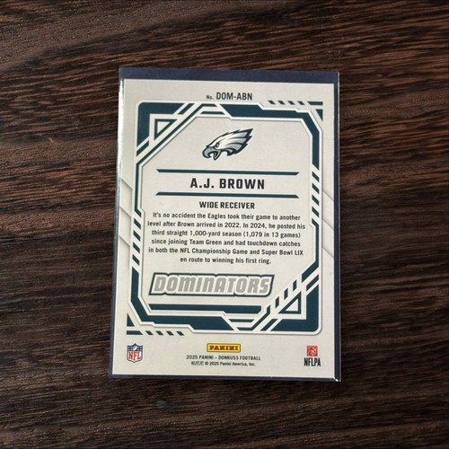 NFL 2025 Donruss AJ Brown ~Dominators~ #DOM-ABN Philadelphia Eagles π¦
- Picture 2 of 2