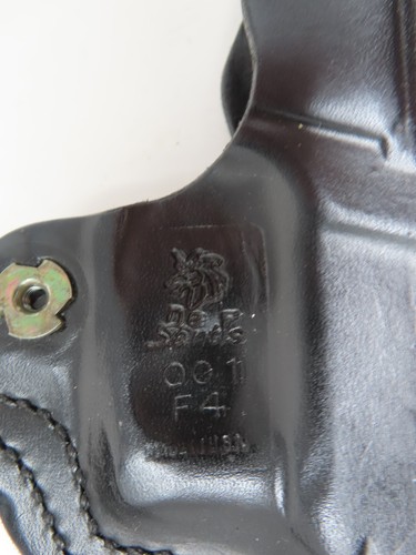 Funda Vaina Pulgar Negra DeSantis OWB Cuero Derecha para RUGER AMERICAN 9mm - Imagen 2 de 4
