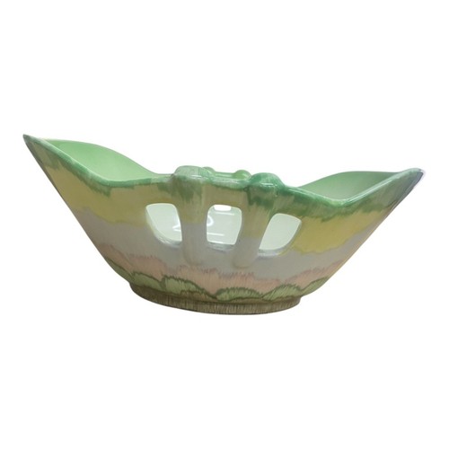 Beswick Fruit Bowl Green Pink Design Candy Dish Planter Ceramic Vintage Retro