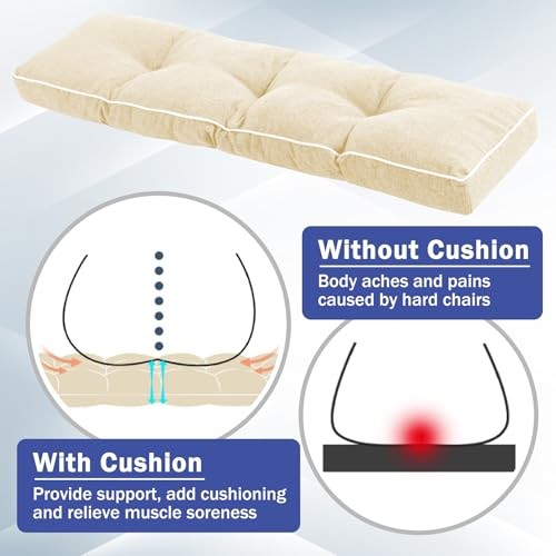 Bench Cushions for Outdoor Furniture, 42 x 16 Inch Outdoor/Indoor Bench  - Picture 3 of 6