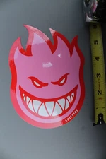 Spitfire Skateboard Wheels Pink Red Fire Face Z4 Original Skateboarding STICKER