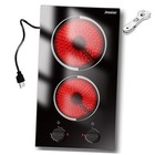 2 Burner Electric Cooktop - 12 Inch Plug in Portable 110V 12 Inch - Knob