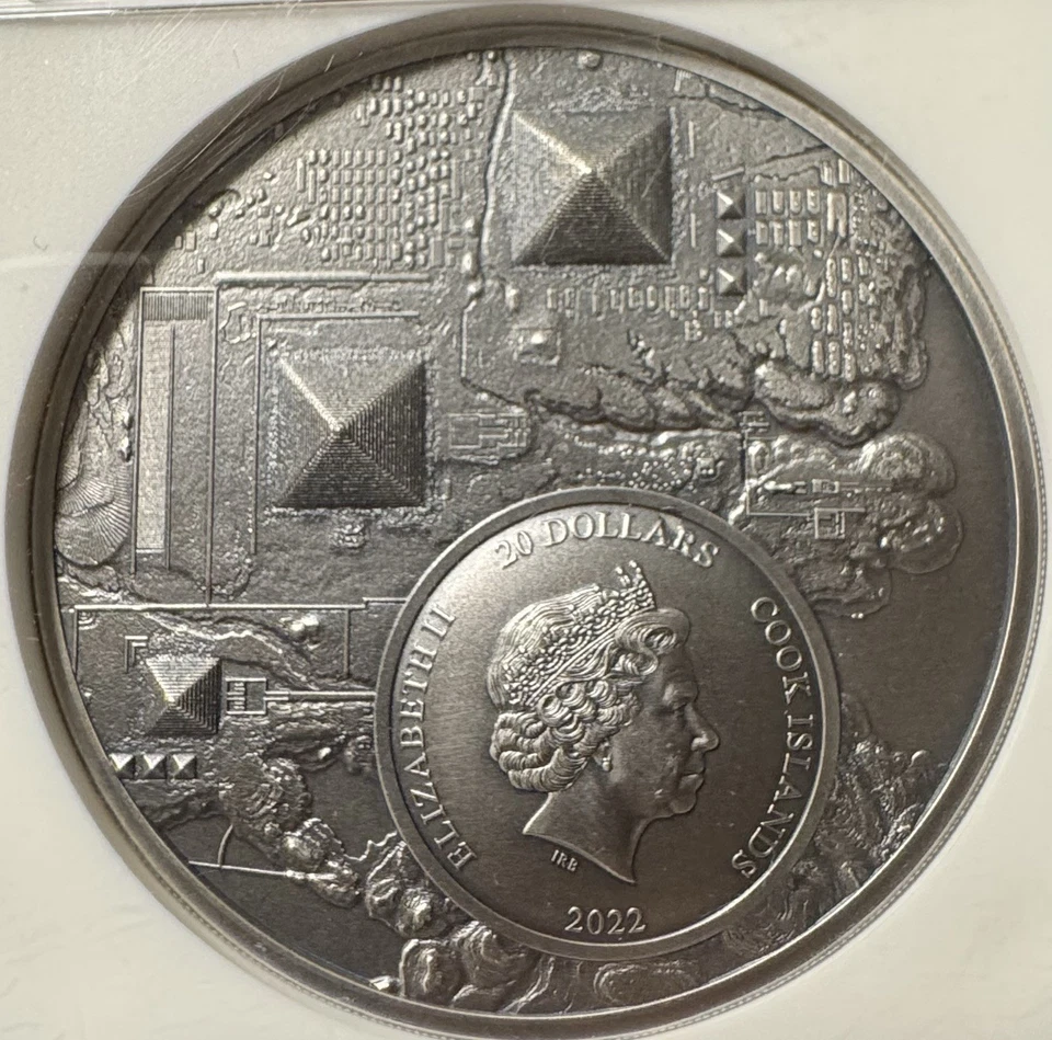 2022 Cook Islands $20 Legacy Of the Pharaohs 3 Oz NGC MS 69 UHR Antiqued Silver - Image 2 of 4