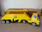 Vintage Tonka Semi Truck W/Bottom Dump Trailer Pressed Steel Yellow w/ Original