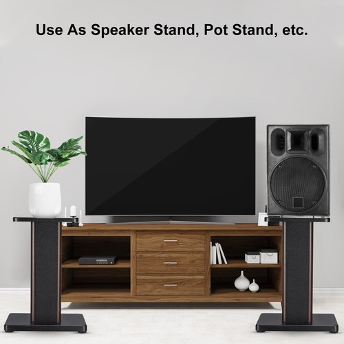 1 Pair Wood Grain Speaker Stands 15.7" Satellite Speaker Stand Hollowed Stands - Picture 6 of 7