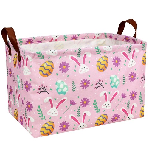 Kid Large Empty Easter Basket Personalized Fabric Bunny Easter Basket for Boy an