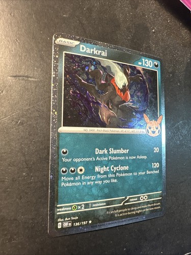 2024 Pokemon Darkrai Trick or Trade Halloween Holographic Comsic Holo 136 /197 - Picture 2 of 4
