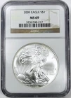 2009 AMERICAN SILVER EAGLE NGC MS 69! NEAR PERFECT STRIKE! MARVELOUS! NR #G3534