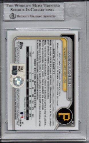 Konnor Griffin 2024 Bowman cromo borrador refractor azul cielo firmado automáticamente Beckett - Imagen 2 de 2