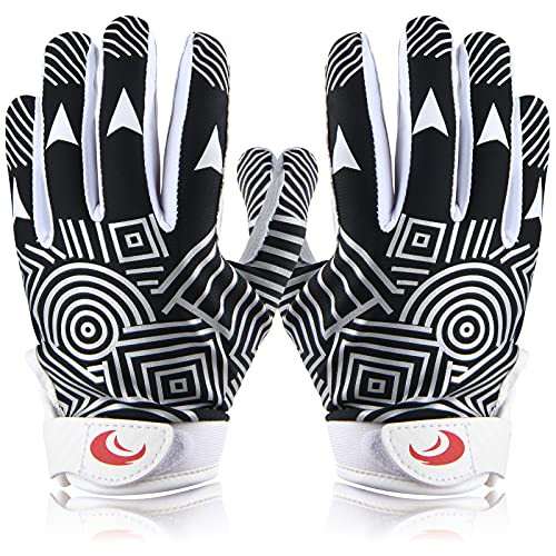 Youth Football Gloves Kids Silicone Grip Receiver Gloves with Super Stick - Picture 3 of 7