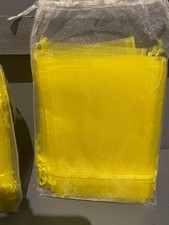 yellow organza bags 4"  5.5" qty 33