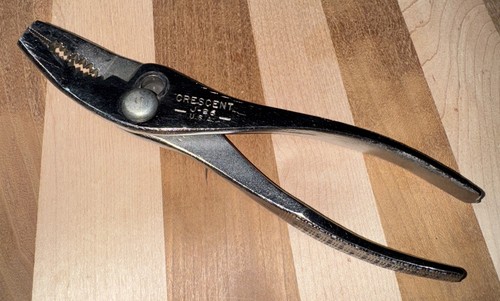 Vintage Crescent Tools J-26 gebogene Nase Slip Joint Zange ~ 7" ~ USA