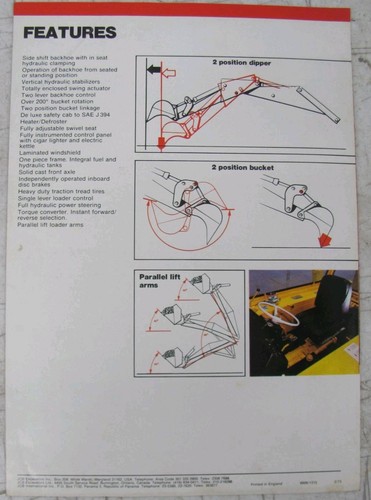 1973 JCB 3D Specifications Sales Flyer 9999/1315 - Bild 2 von 4