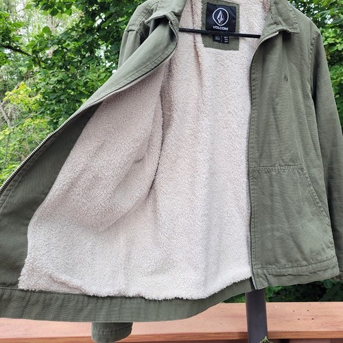 Volcom Jacket Teddy Sherpa Lined Full Zip Outdoor Workwear Chore Coat Men Medium - Picture 5 of 6