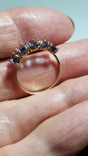 2.48 CT GENUINE TANZANITE 10KT SOLID YELLOW GOLD BAND RING SIZE 7 - Picture 18 of 24
