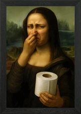 F262A MONA LISA FUNNY BATHROOM WALL DECOR Decal Poster Metal Sign