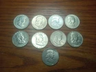 9 Lot -  Franklin Half Dollars - 90% Silver 50 Cent Pieces - No Reserve! FreeS&H