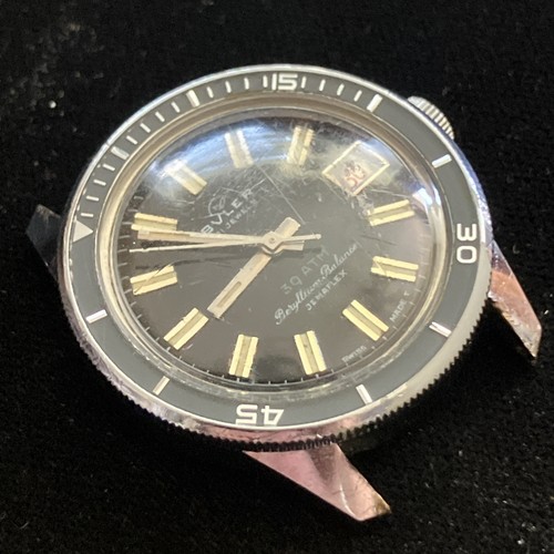 RARE 1960s Vintage Mens Buler Beryllium Balance Jemaflex Diver 30ATM. Works Read - Picture 3 of 22