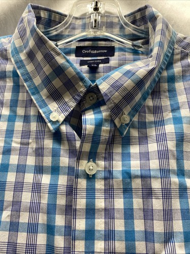Croft & Barrow pflegeleichtes kariertes Button Down Hemd mit Tasche Herren XL Kurzarm - Bild 5 von 20