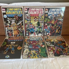 Infinity Gauntlet #1-6 Complete Comic Set, Jim Starlin/George Perez w/ card