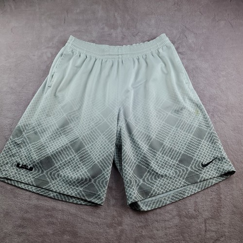 Nike Dri-Fit Lebron James Basketball Shorts w/ Pockets Size XL Mens White/Gray - Picture 2 of 24