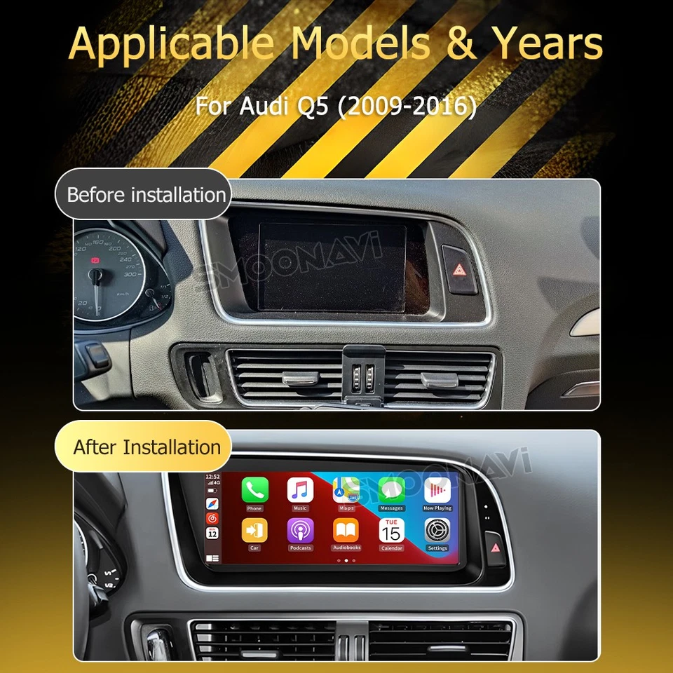 Für Audi Q5 8R 2009-2016 8.8" Android 14 Autoradio CarPlay 8-Core 128GB GPS Navi - Bild 2 von 4