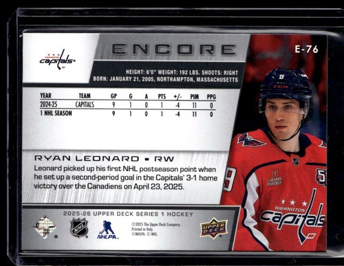 2025-26 Upper Deck Series 1 HOCKEY - Encore Insert - *You Pick From List* NM - Picture 153 of 201