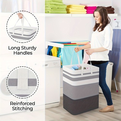 Large Foldable Storage Laundry Hamper, Dirty Clothes Basket, Wash Bag Organizer - Picture 8 of 13