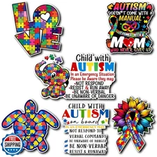 Pack 6PCS Autism Awareness Sticker Waterproof Vinyl Decal Decor Water Bottle 
