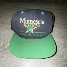 Vintage Minnesota North Stars Cap Hat Twins Enterprise NHL Black Snapback