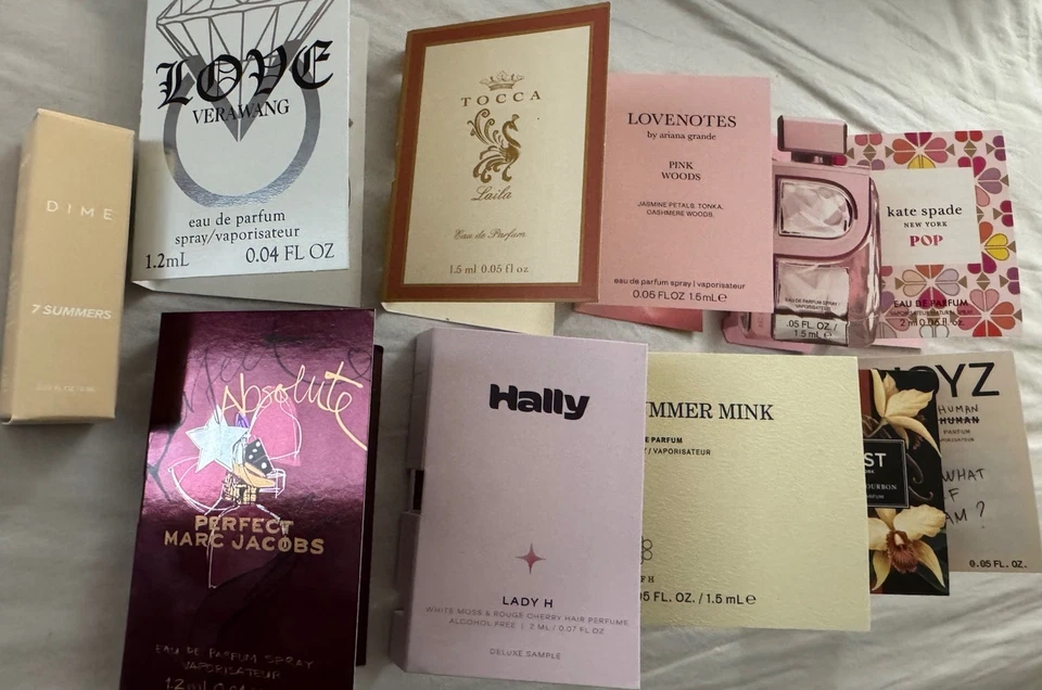 Lote de muestras de perfume de diseñador para mujer conjunto de descubrimiento x 11 frascos de muestra bolsa Sephora Foto 2 de 3