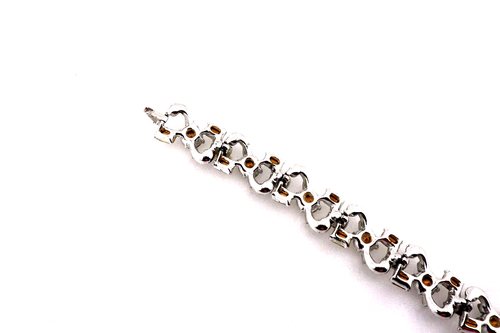 UNBRANDED Vintage Sparkly Silver Tone Round & Emerald Cut Rhinestones Bracelet - Bild 8 von 9