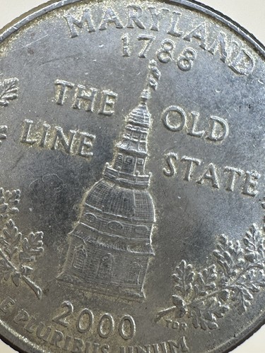 Lamination On both Sides Rare 2000 P Maryland State Quarter Add To Collection - Picture 7 of 24
