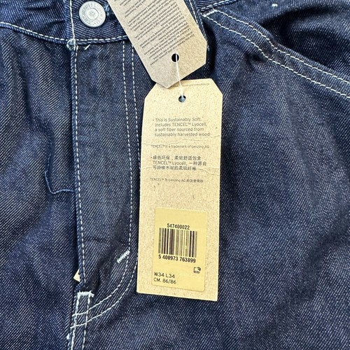 Levis Jeans Mens 34x34 Blue Denim Pants Carpenter Work Wear Dark Wash - Picture 6 of 12