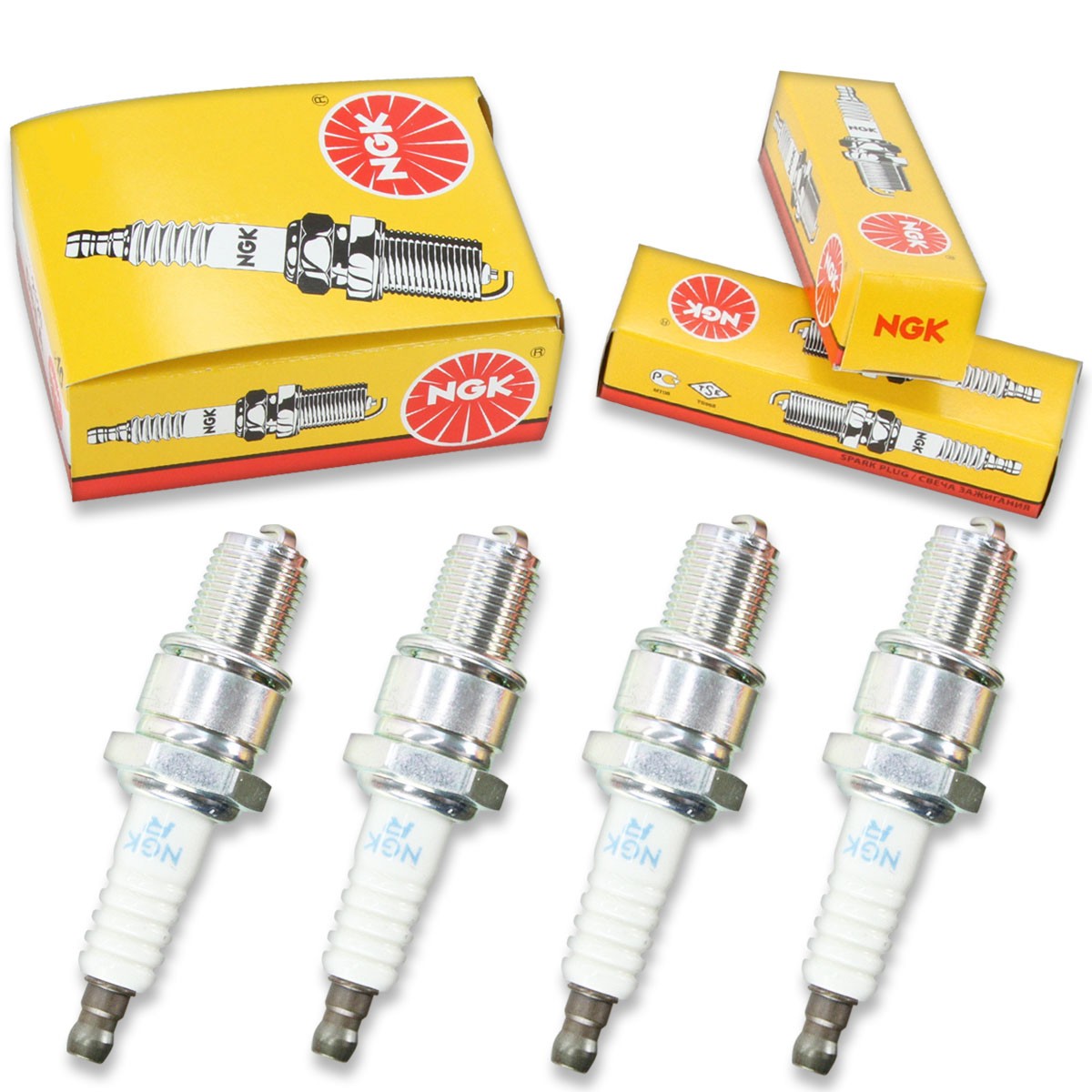 4pcs 02-06 Ski-Doo MX Z 550 Fan NGK Standard Spark Plugs 552cc 33ci Kit Set wj