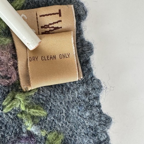 Tweeds Collectibles Strickjacke Pullover M blau Shetland Wolle Blumen bestickt Vintage - Bild 8 von 11