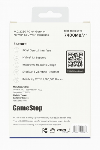 Expansión de almacenamiento 4 TB NVMe M.2 PCIe Gen 4x4 SSD con disipador térmico para PS5/PC 7400 MB/s - Imagen 2 de 2