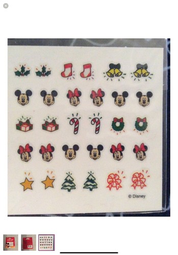 Disney Mickey Mouse Christmas Kiss Nail Sticker Pack NEW - Picture 3 of 3