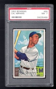 1952-Bowman-Cal-Abrams-86-Brooklyn-Dodgers-GRADED-PSA-7-NM-Baseball-Card