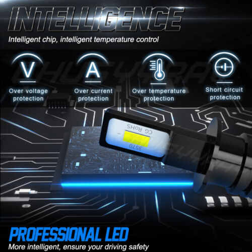 Upgrade H3 LED Headlight Fog Light Bulbs Kit 55W 9800LM 6000K White Super Bright - Picture 11 of 24