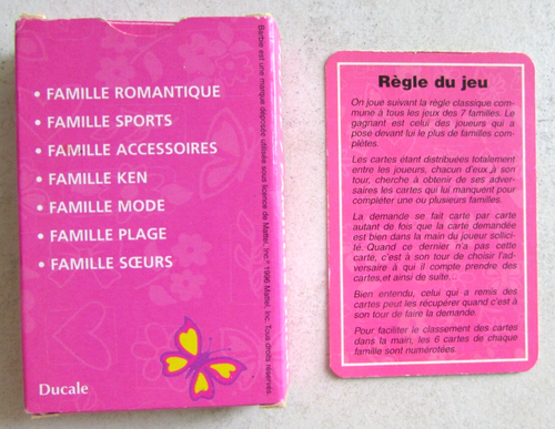 Jeu de 7 familles Barbie France Cartes : Romantique, Ken, Mode, Plage etc - Imagen 4 de 8