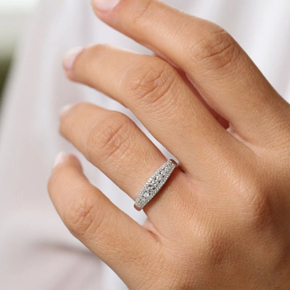 Solid diamond wedding best sale band