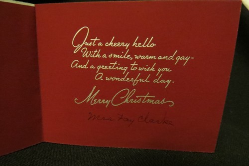 Vintage ART DECO Christmas Card c. 1930s BURGUNDY in color UNIQUE - Picture 3 of 5