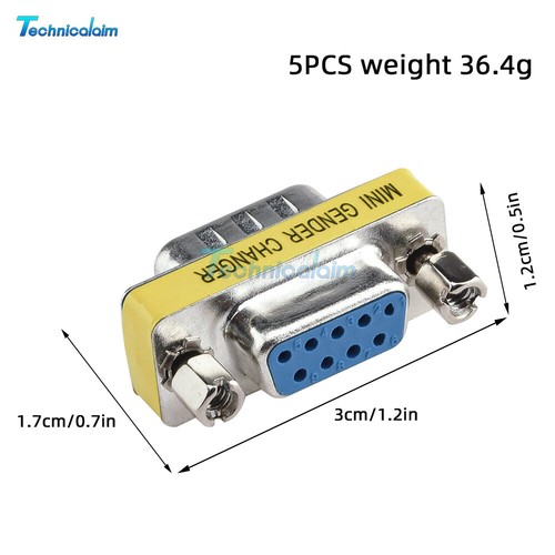 5PCS 9-pin RS232 Serial Port Connector Male-Male / Male-Female / Female-Female - Picture 7 of 32