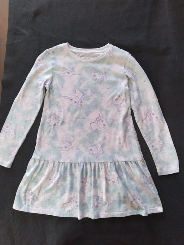 Stars Wars Lucas Film LTD.  Mädchen Langarm Blau/Lila Grogu Baby Yoda Kleid  - Bild 1 von 5