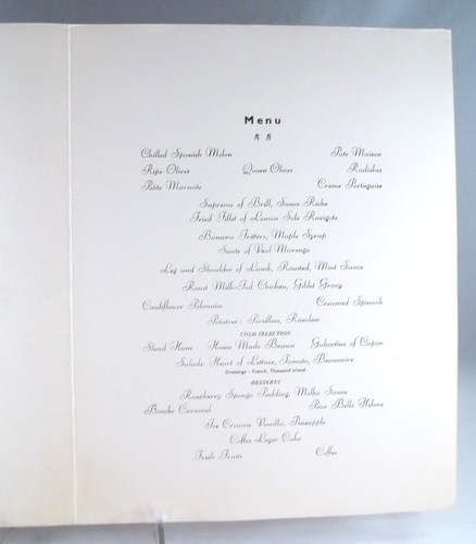 Par de menús de cena de gala de cruceros 1963, emperatriz canadiense del Pacífico de Inglaterra - Imagen 5 de 9