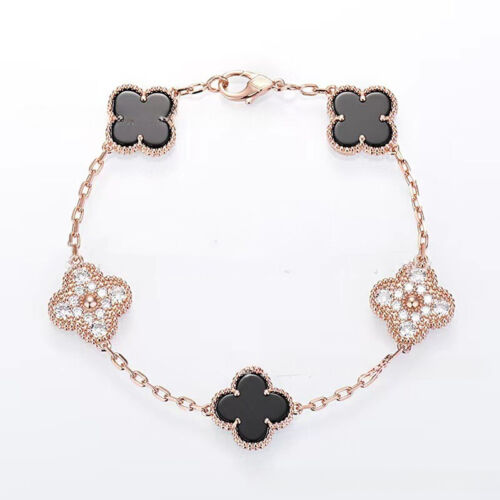 925silver Four-leaf Clover Jewellery Set Vintage Alhambra Carnelian bracelet - Picture 46 of 63