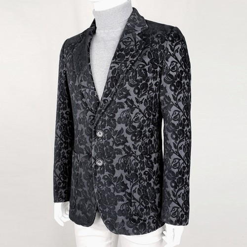 REVOLUTION Blazer Jacket Chenille Velvet Damask Jacquard Slim Party Cocktail M