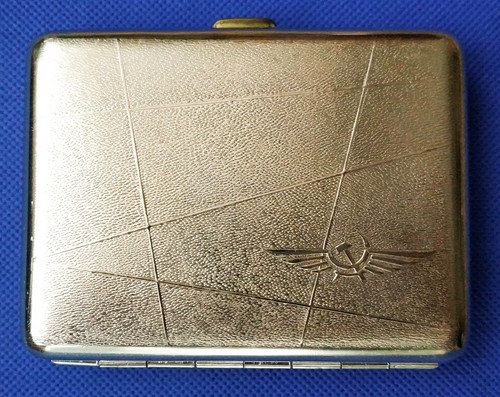 Aeroflot Aviation Airplane Aircraft Soviet Box Cigarette Case Map USSR New - Picture 2 of 9