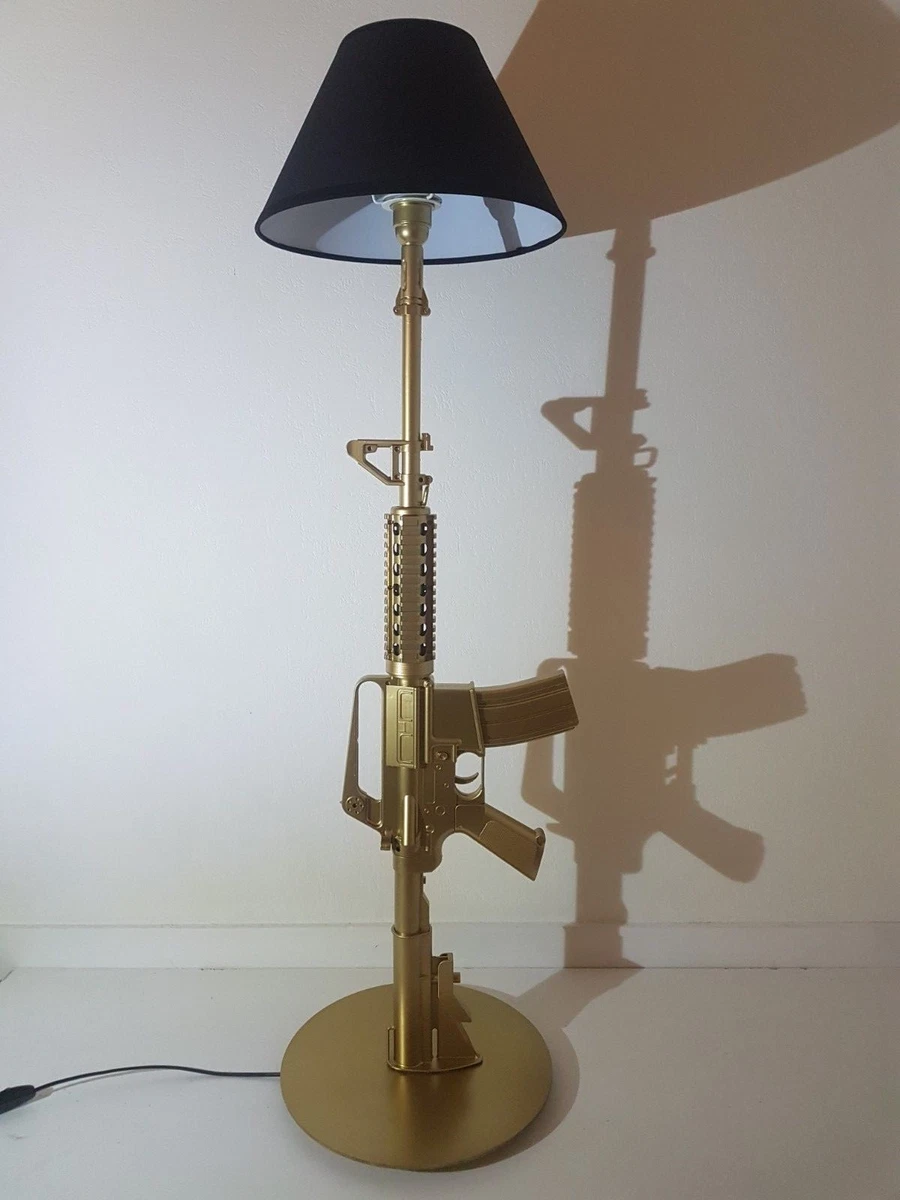Lamp Design M4 Gold AR15 M16 Bedside Office Table Salon Light